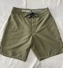 Old Navy Board Shorts Mens 30 Olive Green Swim Trunks Ocean Beach Casual
