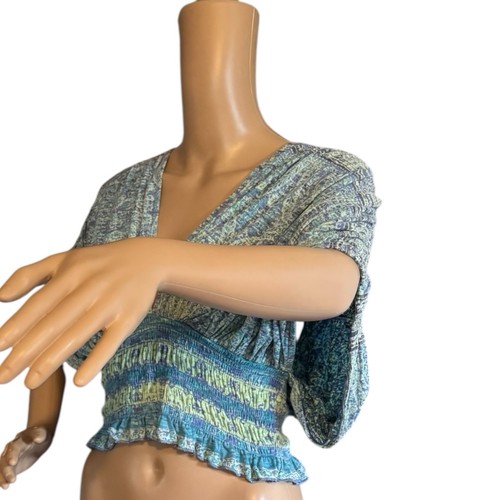 Free People Next Vacation Top Damen Gr. Small in Aqua Kombi kurze Kimonoärmel - Bild 6 von 15
