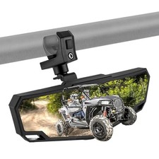 UTV Center Rear View Mirror Adjustable Angle fits 1.5-2" Round Roll Bar Rear
