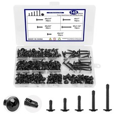 145Pcs Self Tapping Screws, 410 Stainless Steel Self Tapping Screws for Metal, S