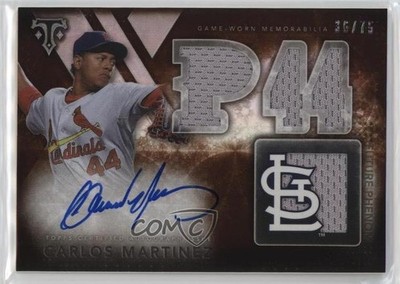 2015 Topps Triple Threads Sepia 36/75 Carlos Martinez #129 Auto e6p