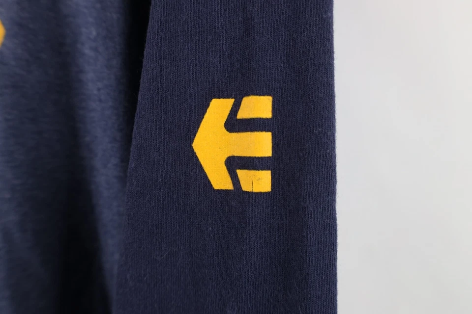Vtg 90s Etnies Skateboard Mens XL Baseball Raglan Long Sleeve T-Shirt Blue USA Foto 4 de 4