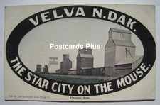 Velva ND Elevator Row Old 1910-20s Postcard; McHenry County near Minot