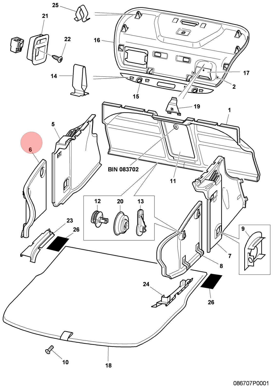 Bentley Continental GT Speed 2004-2010 Rear Left Luggage compartment trim panel