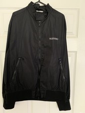 Valentino Men’s Logo Black Bomber Jacket - Size M (EU48)