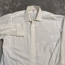 Brooks Brothers Shirt 16-36 White Button Up Non Iron Cotton Traditional