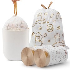 Small Trash Bags, 4 Gallon HDPE Trash Bags Small Size 180 Count, Printed with...