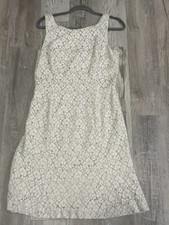 Ivory Lace A-Line Dress Size 10 Wedding Guest Bridal Shower Cocktail Party