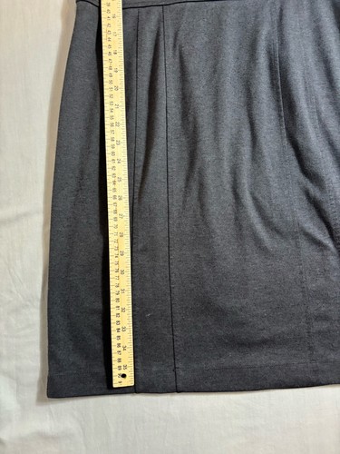 Ann Taylor Loft Sheath Dress Charcoal Gray Round Neck Capped Sleeve Zip Size 8 - Picture 2 of 7