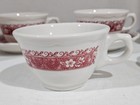 Vtg~Syracuse China~Restaurantware~Strawberry Hill~ Set of 4~Teacup & Saucers~USA — photo 3