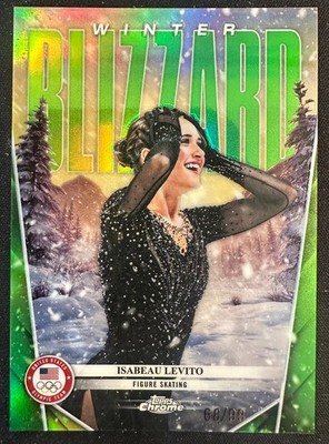 ISABEAU LEVITO 2026 TOPPS CHROME US OLYMPIC GREEN WINTER BLIZZARD #68/99 #WB-15