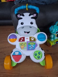 Fisher-Price Baby Walker Zebra Multicolor Walking Aid with Interactive Features