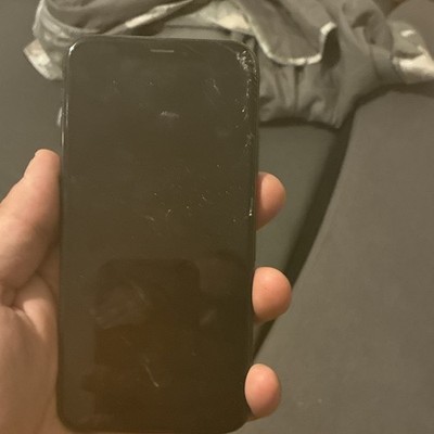 Apple iPhone X 64 GB Grau Smartphone Dual-Rückkamera, Rückseite mit Rissen