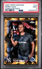 2025 TOPPS CHROME SAPPHIRE VARIATION-GOLD #110 GERRIT COLE 12/50 PSA 9