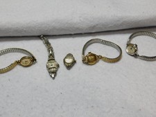 Lot of 5 Womens Vintage Top Brand Wind Up Watches for Parts/Repair