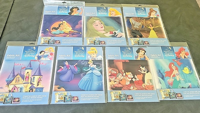 Wonderful World of Disney Fabric Art LOT Of 7 NEW