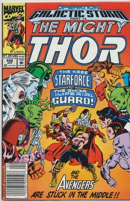 THOR   Issue 446-NOW STRIKES THE STARFORCE-Galactic Storm 14 (Marvel Apr 1992)VF