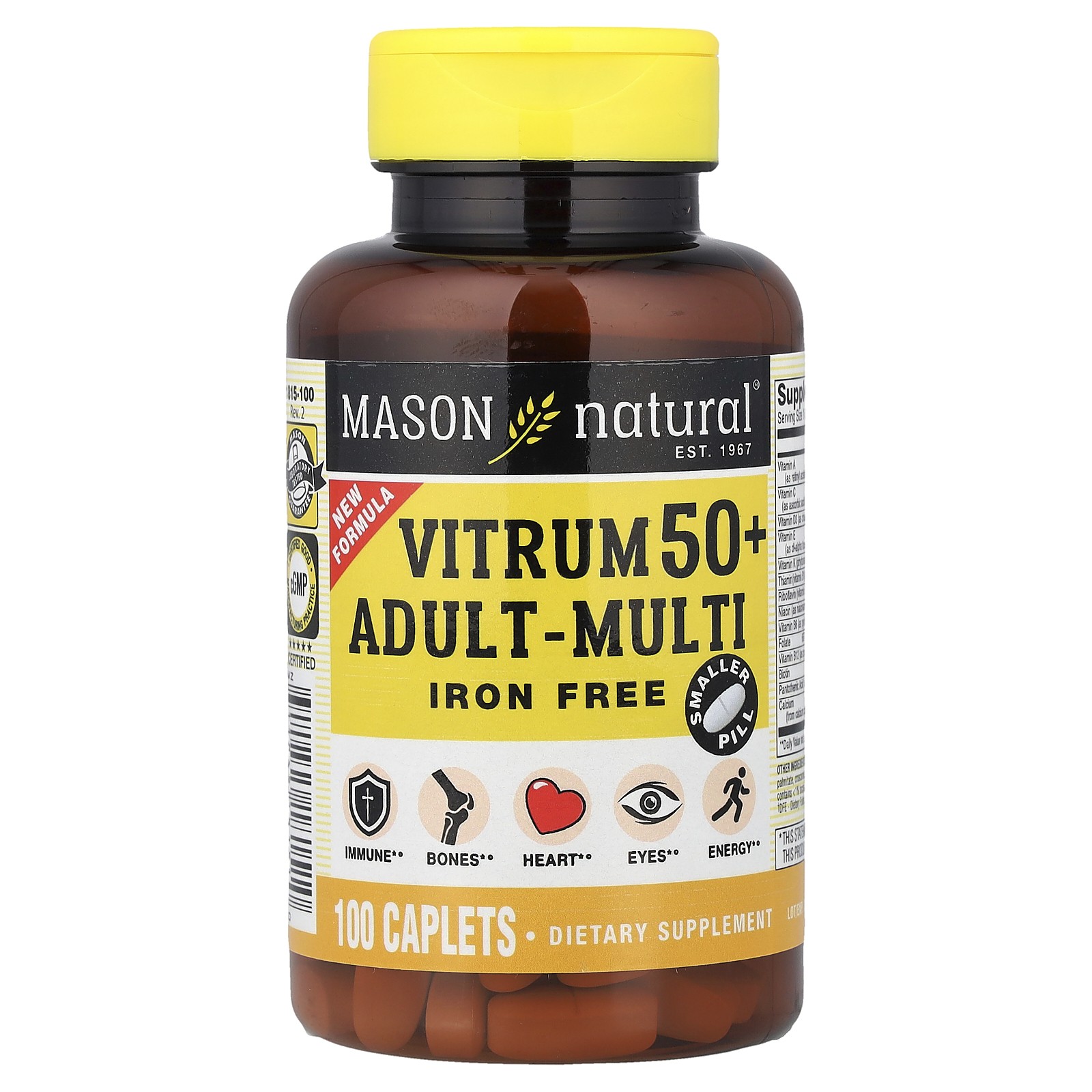 Vitrum 50+ Adult-Multi, Iron Free, 100 Caplets
