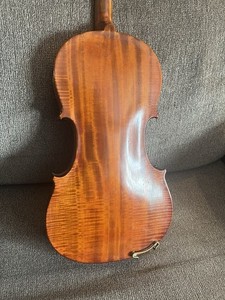Antique 4/4 Violin W/ Case & Bow, High Flame One-piece Back