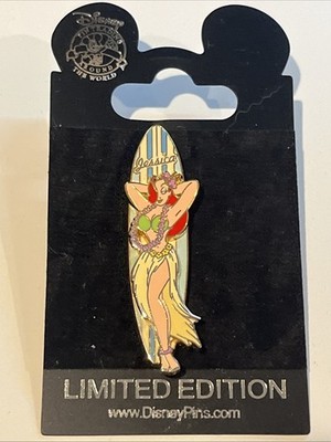 Disney Pin Trading Pin Jessica Rabbit Surf LE1500 LE 1500 New On Card MINT v42