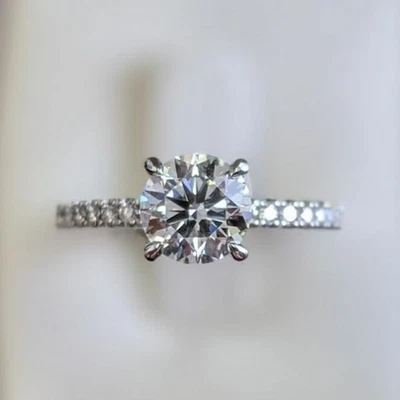 18k White Gold IGI Certified Lab Grown Diamond Engagement Ring 2.35 Ct Round Cut - Image 1 of 4