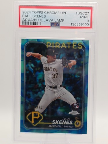 2024 Topps Chrome Update PAUL SKENES Aqua Blue Lava Lamp #USC27 /175 PSA 9