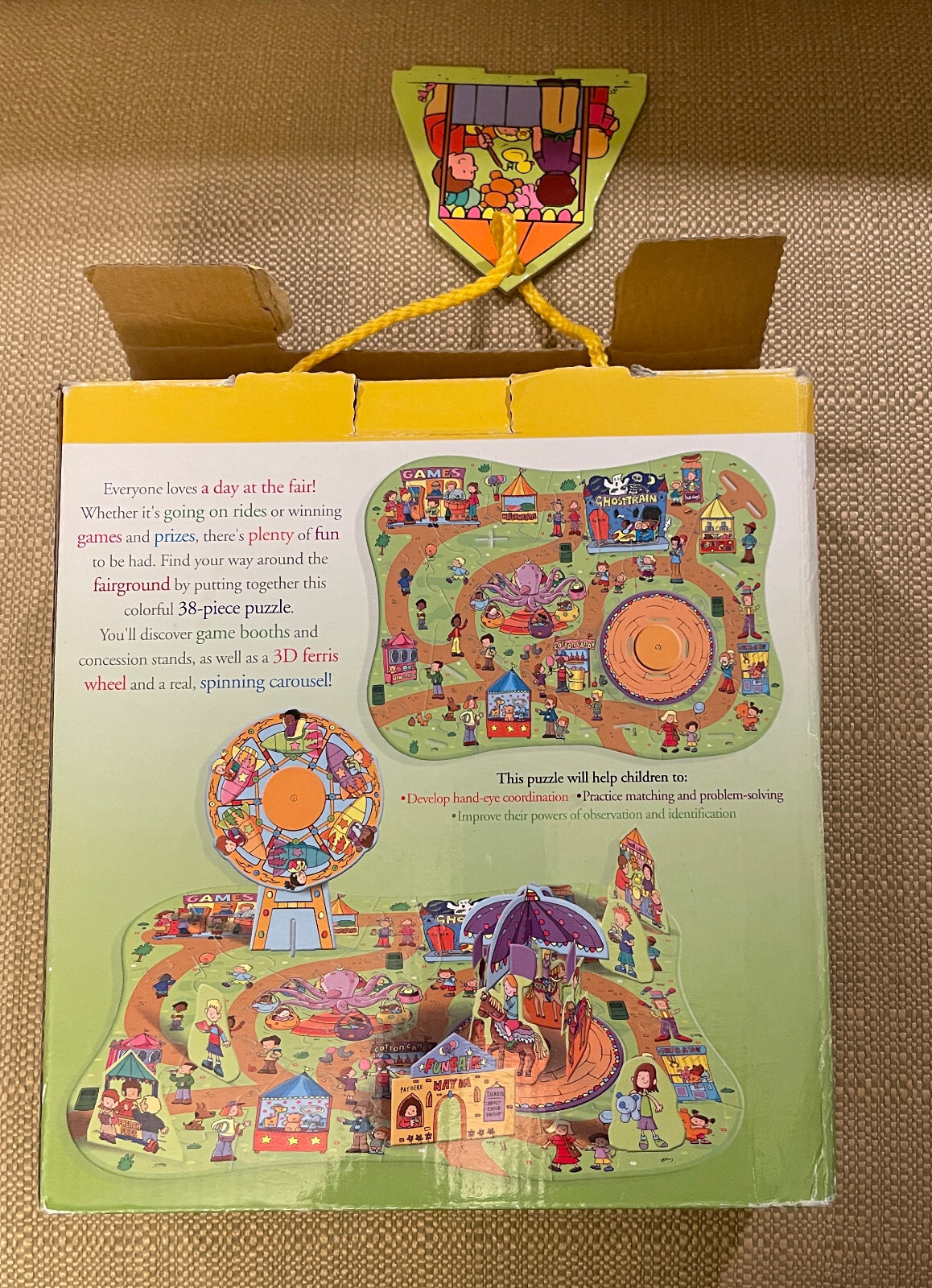 Infantino A Day at the Fair 3D Puzzle Ferris Wheel Carousel 38 Pcs Age 3-6 CUTE