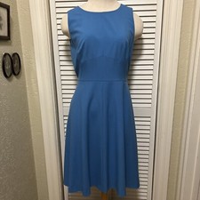 Tahari Sky Blue Sleeveless Fit & Flare Dress Sz8 $128