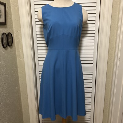 Tahari Sky Blue Sleeveless Fit & Flare Dress Sz8 $128 | eBay