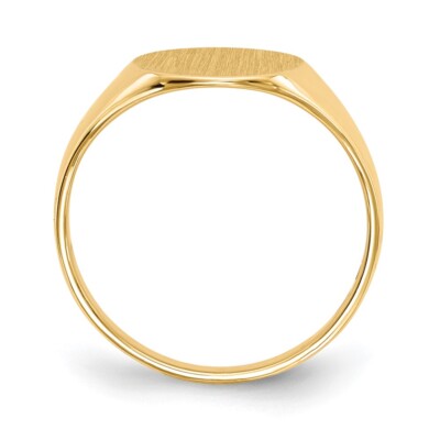 Women's 14k Yellow Gold Signet Ring - Engravable, Size 5, Solid Gold Polished Finish - View #10