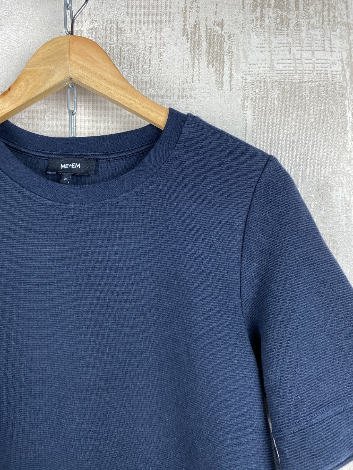 Me+Em Black Cotton Solid Basic Textured Striped T… - image 5