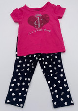 Juicy Couture Kids' 2-piece Set - Pink 2T Shirt / Black Heart Pants - FREE SHIP 