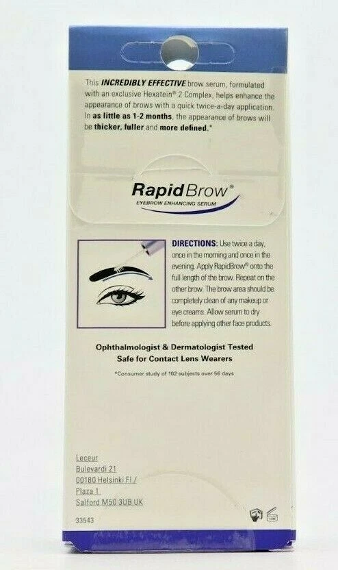Suero potenciador de cejas RapidBrow 0,1 fl oz / 3 ml Foto 2 de 2