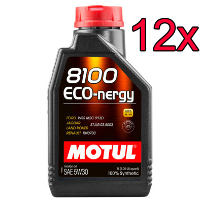 [Case of 12] Motul 8100 ECO-Nergy Full Synthetic 5W-30 Engine Motor Oil 1L