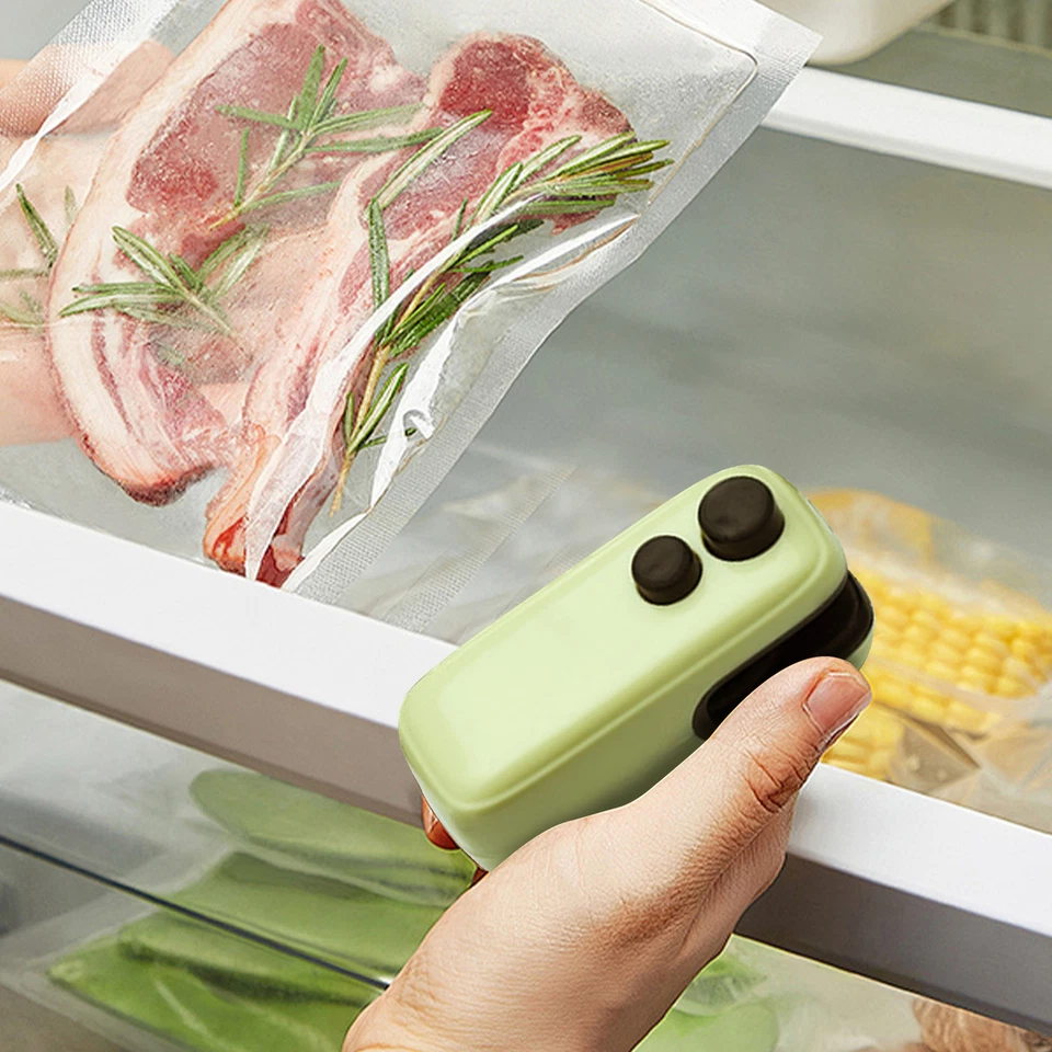 Mini sellador de bolsas, sellador térmico al vacío portátil, sellador térmico y cortador 2 en 1 Foto 4 de 4