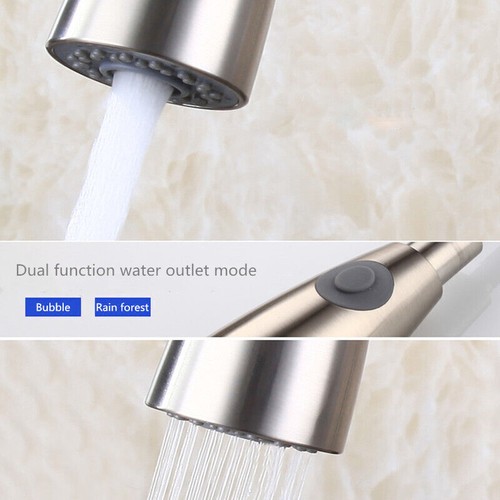 360°Kitchen Sink Mixer Taps Pull Out Single Lever Chrome Brass Spray Mono Faucet - Picture 8 of 11