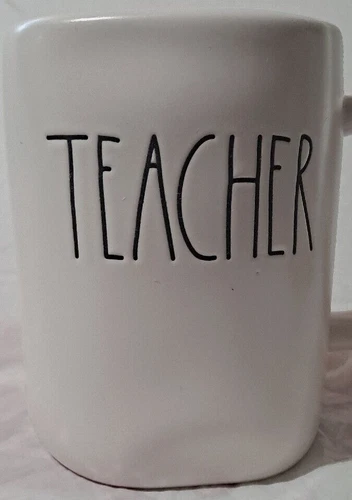 Rae Dunn Artisan By Magenta "TEACHER" White Coffee Mug