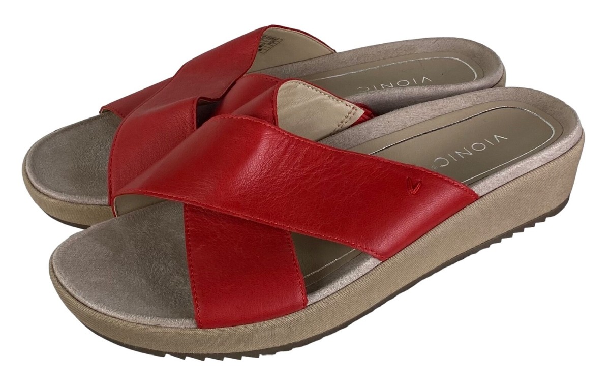 Leather Sandals Womens Red Sandals Size Vionic Hayden Sandals