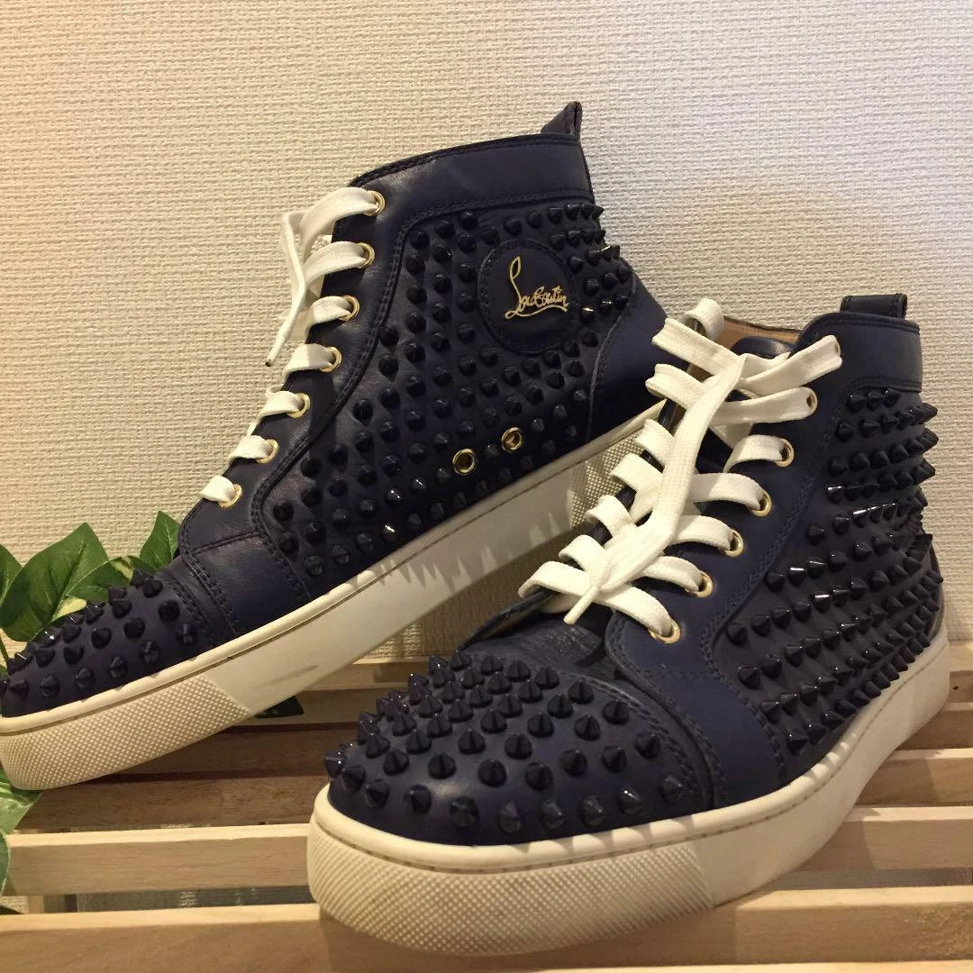 Christian Louboutin Authentic Sneakers Shoes Navy 42 Used from