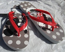 NEW Disney Mickey Minnie Mouse kiss flip-flops sandals women's S 5-6 M