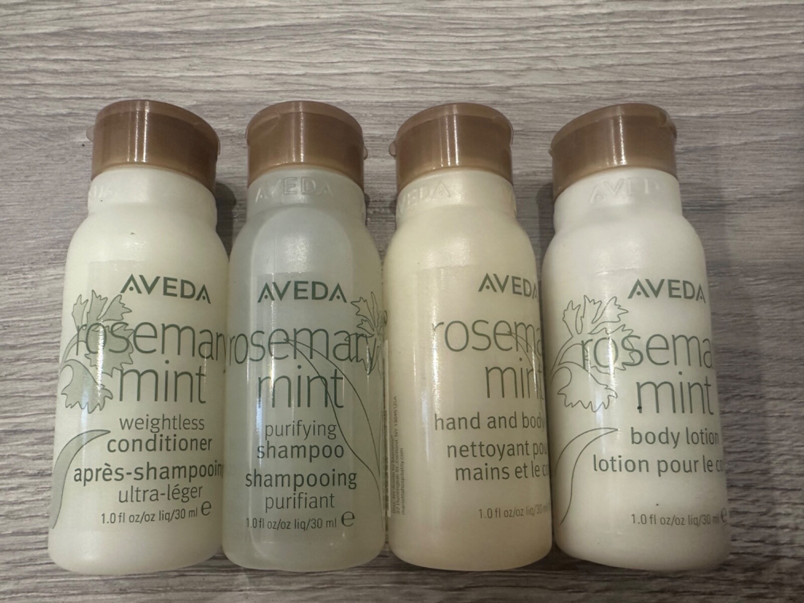 Aveda Rosemary Mint Travel Set 1 oz x 4 30 ml Travel Size New eBay