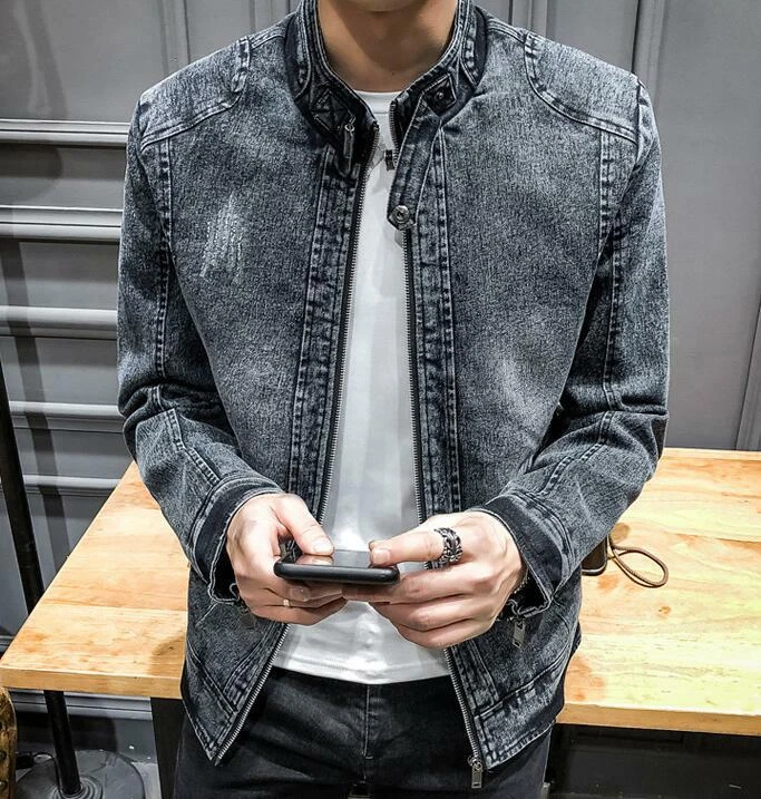 Men's Casual Denim Jacket New Spring/ Fall Retro Stand-Up Collar Jeans Coat
Opens in a new window or
