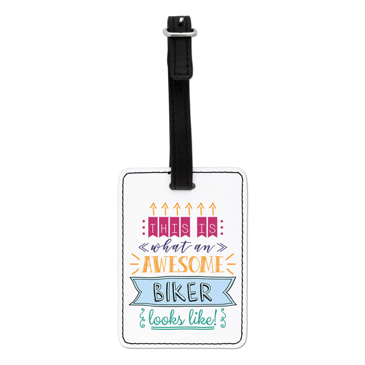 This Is What An Awesome Biker Looks Like Visual Luggage Tag Suitcase Motorbike