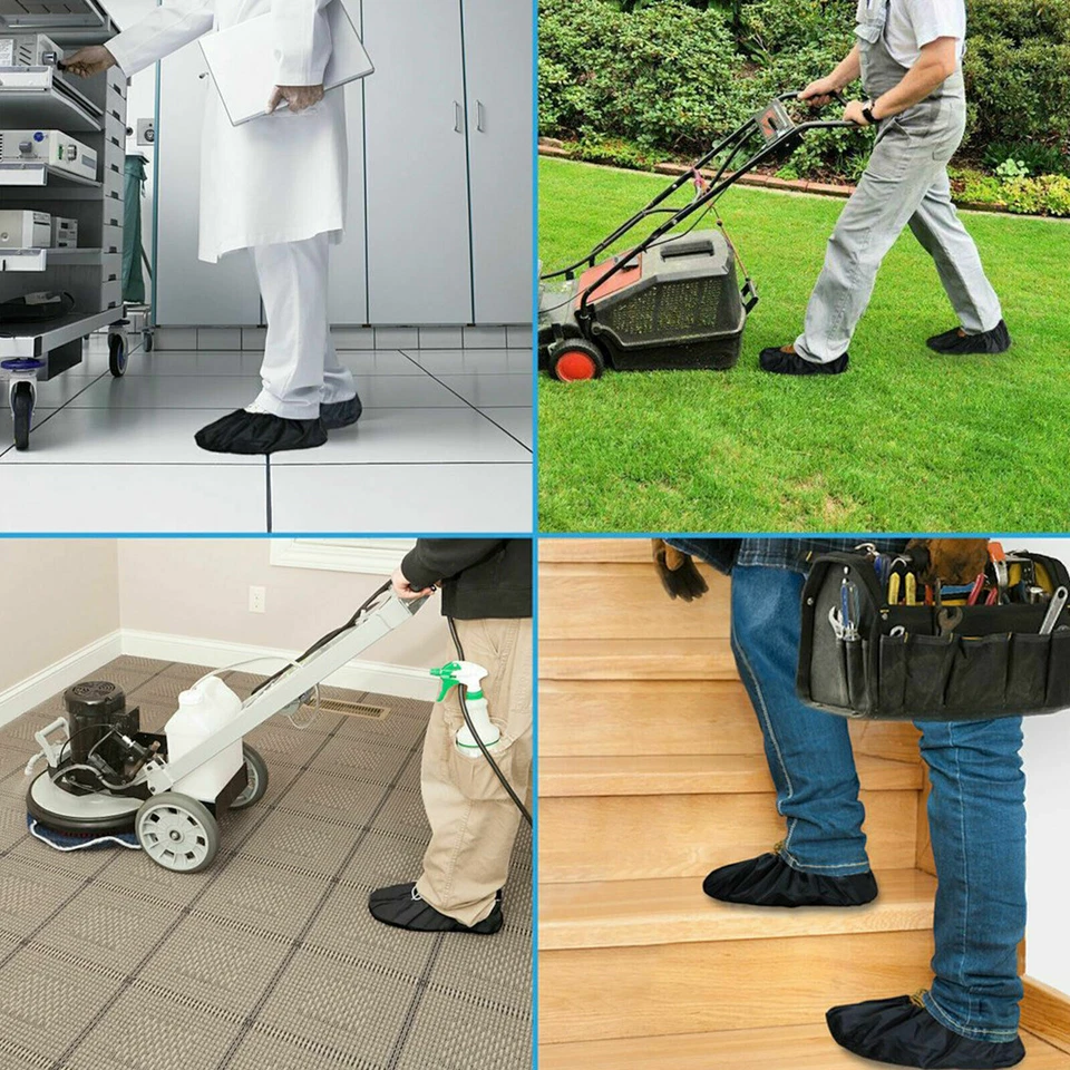 4 Pairs Waterproof Anti slip Washable Reusable Boots Cover Indoor Shoe Covers - Image 4 of 4