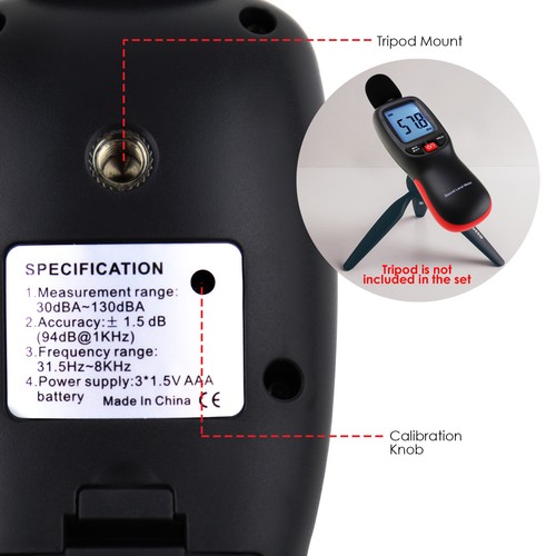 Sound Level Tester Noise Volume Monitoring Instrument 30~130dBA Handheld Device - Picture 9 of 12