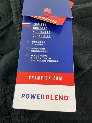CHAMPION Black Raw Edge Fleece Shorts w/“New York” Logo. Size 2XL. Orig $30. NEW - Picture 8 of 8