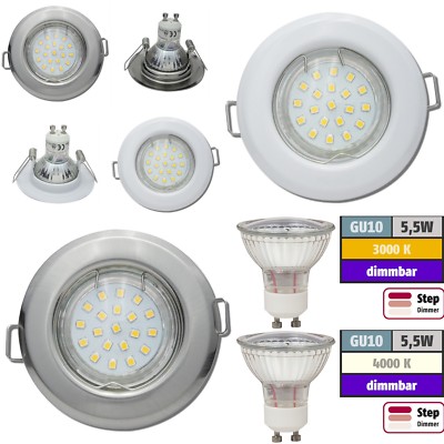 LED Einbaustrahler Step-Dim   230 V   5,5 W   3-Stufen dimmbar   Deckenstrahler