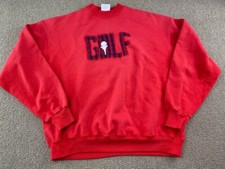 Golf Sweatshirt Crewneck Pullover Red Plaid Ugly Hanes Golfing VTG
