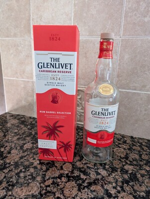 The Glenlivet Caribbean Reserve Single Malt Scotch Empty Bottle & Box