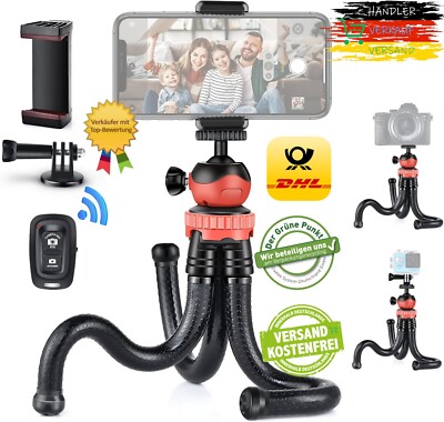 TRIPOD für Apple Samsung Xiaomi Huawei Flex Stativ Kamera GoPro Handy + BT